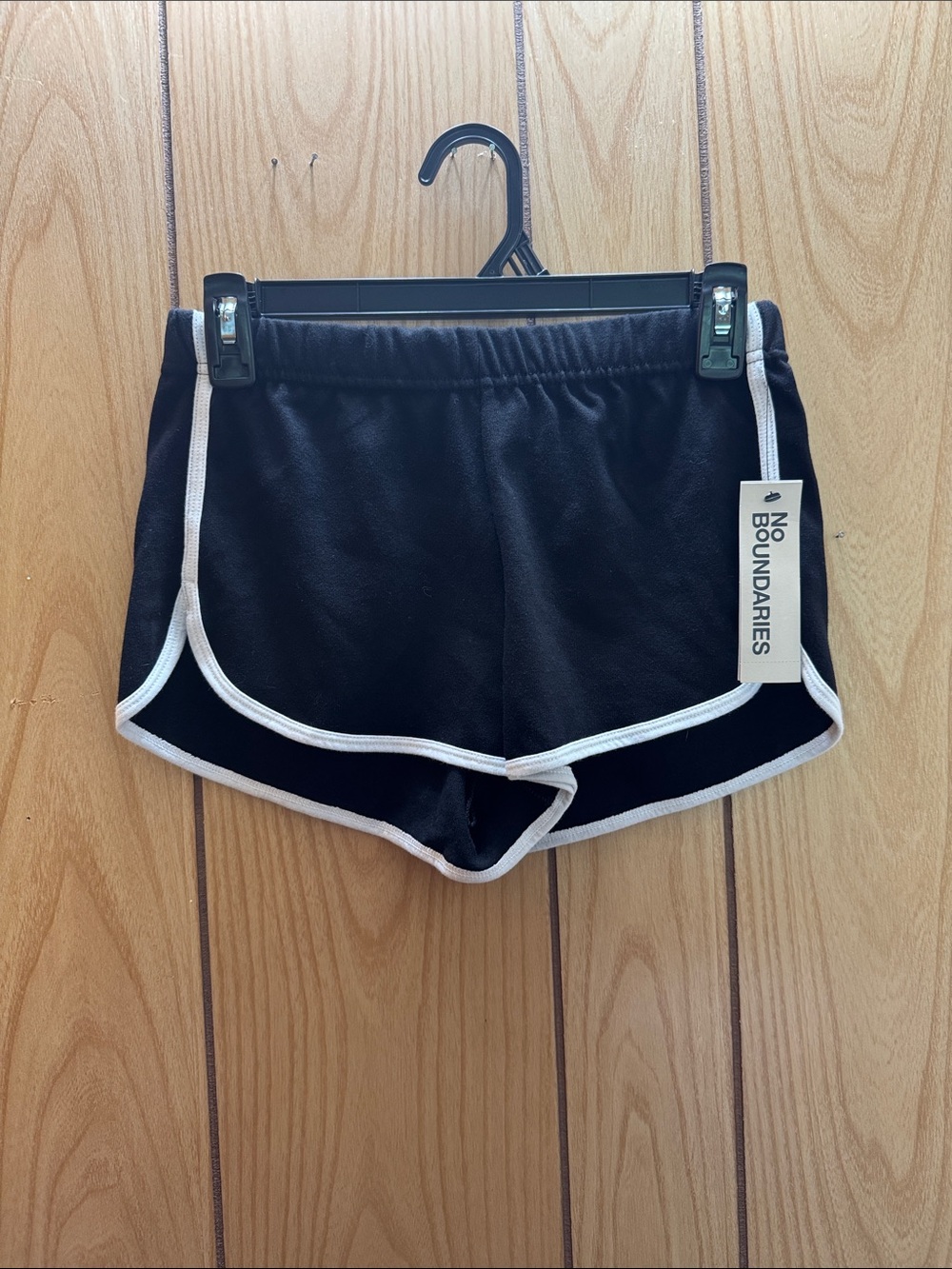 No Boundaries Black Athletic Shorts with‎ White Piping